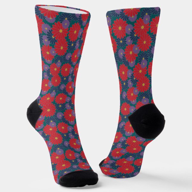 Splashy Fall Floral Socken (Gewinkelt)