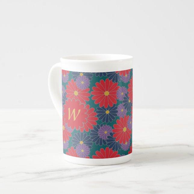 Splashy Fall Floral Specialty Tasse (Vorderseite Links)