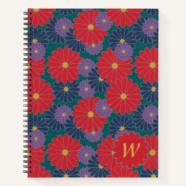 Splashy Fall Floral Spiral Notebook Notizbuch (Vorderseite)