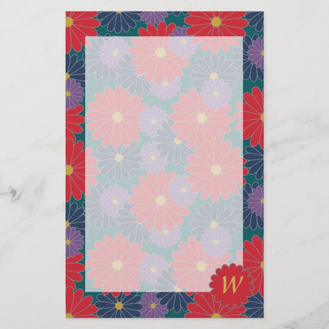 Splashy Fall Floral Stationery Briefpapier (Vorderseite)
