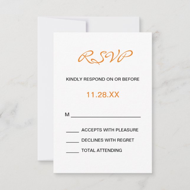 Splashy Monogram Wedding RSVP Karte (Vorderseite)