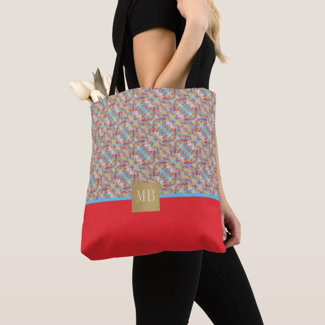 Splashy Red Paint Mit Monogramm Tasche (Von Nahem)