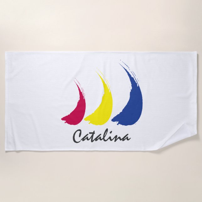 Splashy Sails_Paint-The-Wind_Catalina Strandtuch (Vorderseite)