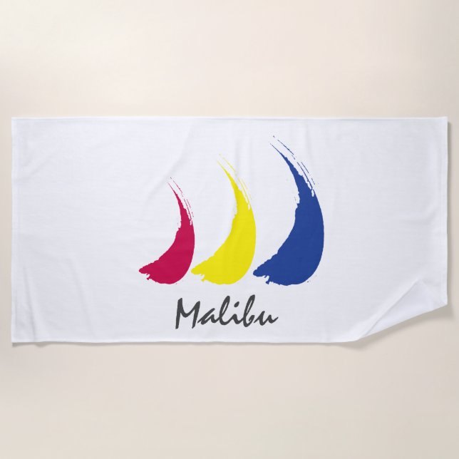 Splashy Sails_Paint-The-Wind_Malibu Strandtuch (Vorderseite)