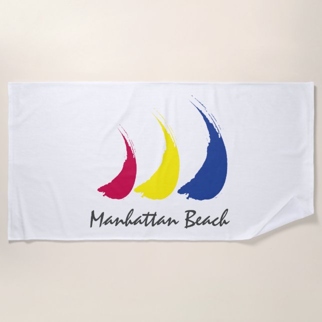 Splashy Sails_Paint-The-Wind_Manhattan Beach Strandtuch (Vorderseite)