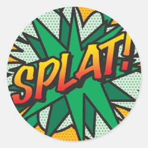 SPLAT Lustiger Comic-Book Runder Aufkleber