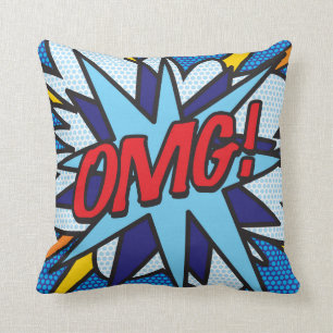 SPLAT OMG Lustige moderne coole Comic- Pop-Art Kissen