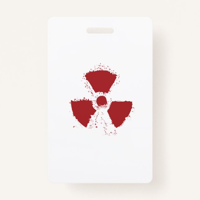 Splatter Radioactive Warning Symbol Ausweis (Vorderseite)