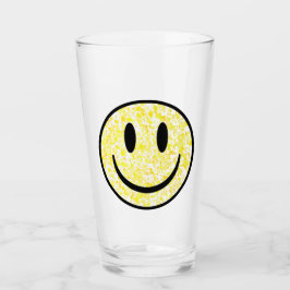 Splattered Smile Face Glas