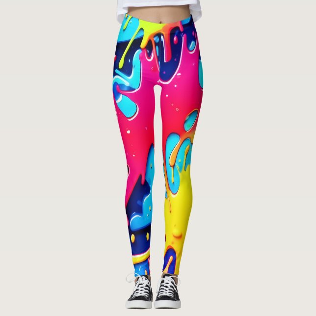 Splatterfest: Ein buntes Chaos Leggings (Vorderseite)