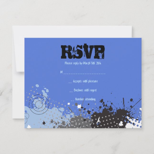 SPLATTERTE Bar Bat Mitzvah Replik-Karte RSVP Karte (Vorderseite)