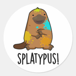 Splatypus Funny Animal Platypus Pub Runder Aufkleber