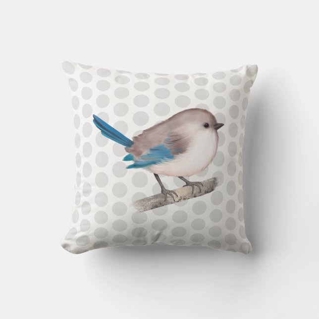 Splendid Fairy Wren Bird auf der Zweigstelle Kissen (Vorderseite)