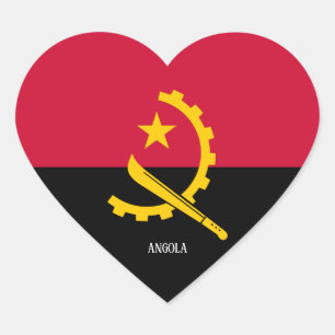 Splendide Sticker Coeur Patriotique Angola