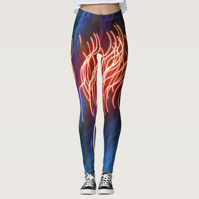 SplendidLee - Abstrakt Lights Foto Print Leggings (Vorderseite)