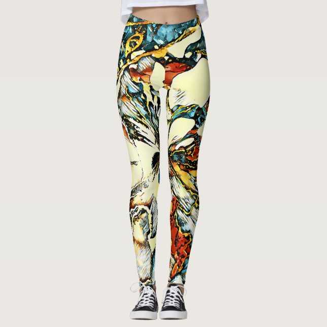 SplendidLee - Abstrakte Demon Print Art Leggings (Vorderseite)