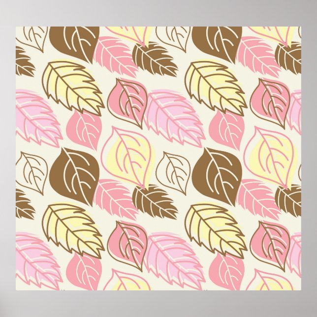 Splendor im Herbst: Nahtloses Muster Poster (Vorne)