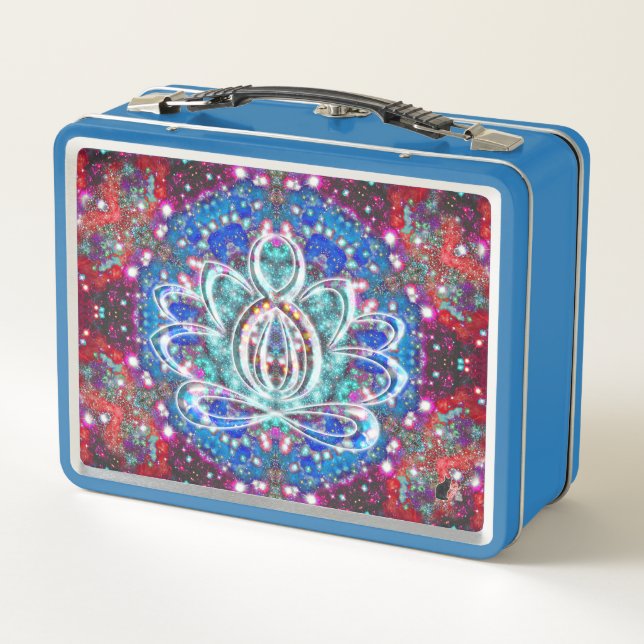 Splendorous Zen Lotus Metall Brotdose (Rückseite)