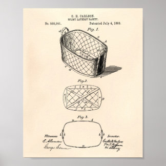 Splint Wäscheständer 1893 Patent Art Old Peper Poster
