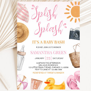 Splish Splash Baby Bash Girl Babydusche Einladung