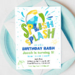 Splish Splash Birthday Bash Boy Pool Party Einladung<br><div class="desc">Ich finde es toll,  Ihre Gäste zu einer Geburtstagsfeier einzuladen! Für ein Party am Pool.</div>