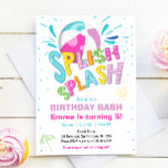 Splish Splash Birthday Bash Girl Pool Party Einladung<br><div class="desc">Ich finde es toll,  Ihre Gäste zu einer Geburtstagsfeier einzuladen! Für ein Party am Pool.</div>