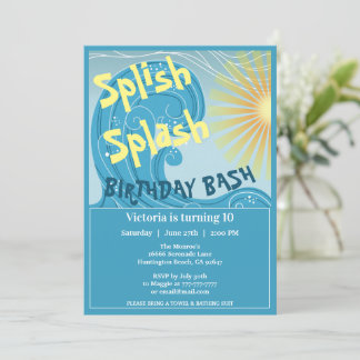 Splish Splash Birthday Bash Party Einladung