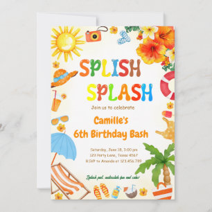 Splish Splash Birthday Bash Pool Party Einladung