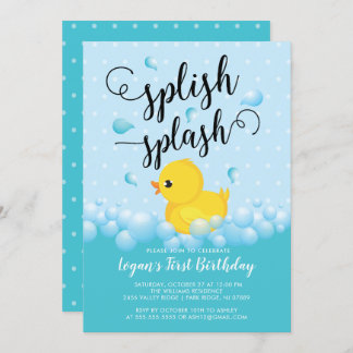 Splish Splash Duck Birthday Einladung