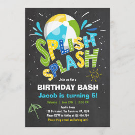 Splish Splash Geburtstagseinladung Pool Party Einladung