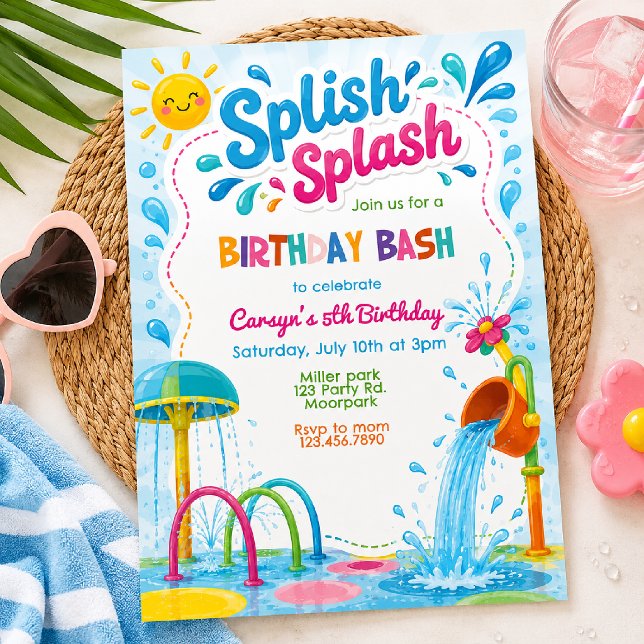 Splish Splash Geburtstagsfeier | Splash Pad Einladung (Von Creator hochgeladen)