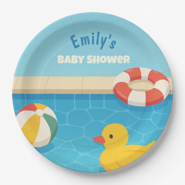 Splish Splash ist ein Baby Bash Baby Shower Pappteller (Vorderseite)