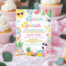 Splish Splash Mädchen Poolparty Sommer Baby Shower