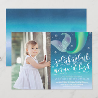 Splish Splash Mermaid Bash Birthday Einladung