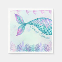 Splish Splash Mermaid Bash Cocktail Napkin