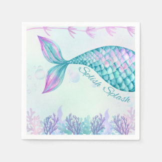 Splish Splash Mermaid Bash Cocktail Napkin Serviette