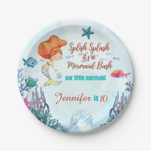 Splish Splash Mermaid Bash Girls Geburtstagsparty  Pappteller