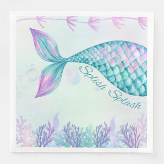 Splish Splash Mermaid Birthday Bash Napkin Serviette