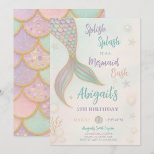 Splish Splash Mermaid Birthday Einladung
