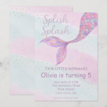 Splish Splash Mermaid Birthday Einladung