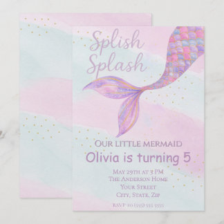 Splish Splash Mermaid Birthday Einladung