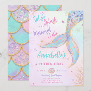 Splish Splash Mermaid Birthday Einladung