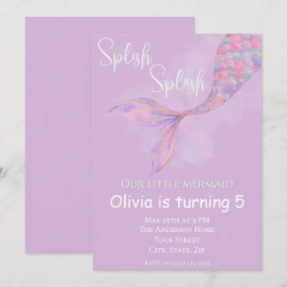 Splish Splash Mermaid Birthday Einladung