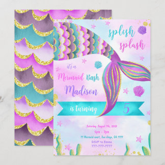 Splish Splash Mermaid Birthday Einladung