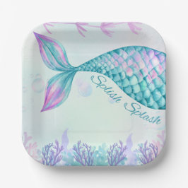 Splish Splash Mermaid Geburtstag Bash 7 Zoll Tafel Pappteller