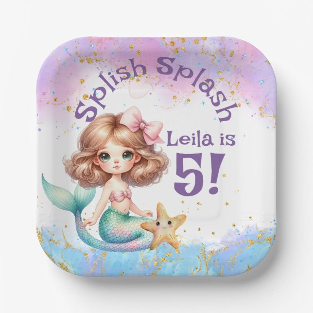 Splish Splash Mermaid Party Paper Teller (Vorderseite)