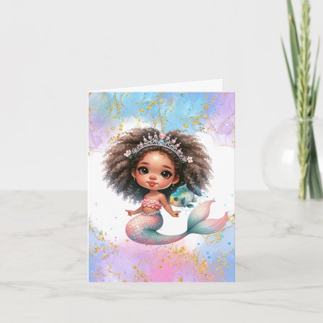 Splish Splash Mermaid Party Schlicht Karte (Vorderseite)