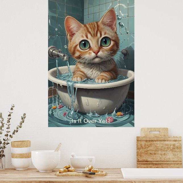 Splish Splash Niedliche lustige Poster mit Zitaten (Küche)