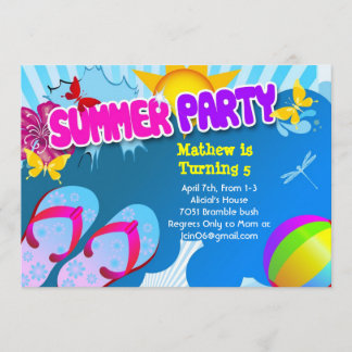 Splish Splash Party Geburtstagsfeier Einladung