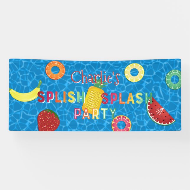 Splish Splash Party l Pool Birthday l Summer Fruch Banner (Horizontal)